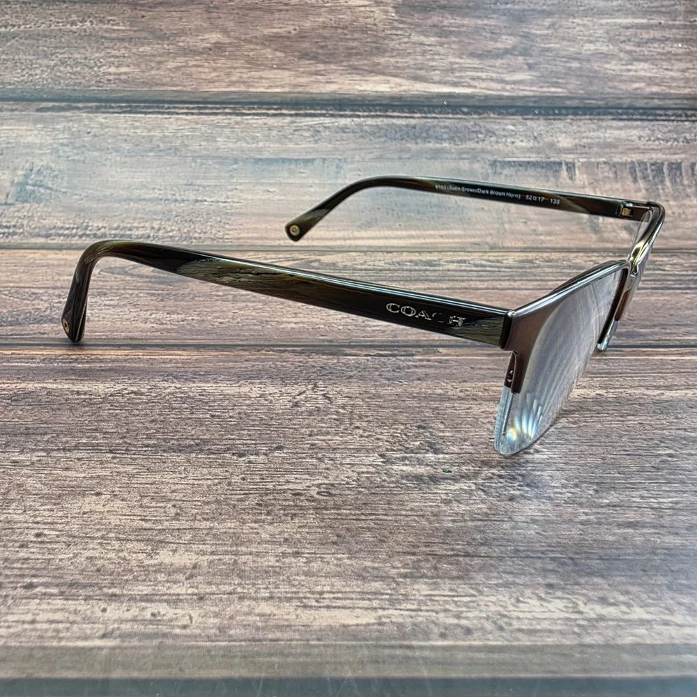 Coach HC 5047 Evie Eyeglasses Satin Brown Dark Brown Horn 52-17-135
